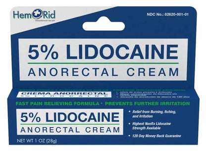 HemRid Maximum Strength Lidocaine Cream for Pain Management. Fast-Acting Hemorrhoid Solution with 5% Lidocaine. Instant Anal Itch and Numbing Effect HemRidBuy Supplements Australia