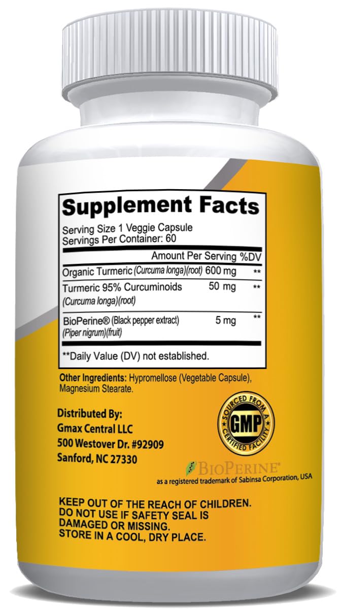 NusaPure Turmeric Curcumin 600 mg 60 Capsules Turmeric 95% Curcuminoids Dietary Supplement NusaPureBuy Supplements Australia