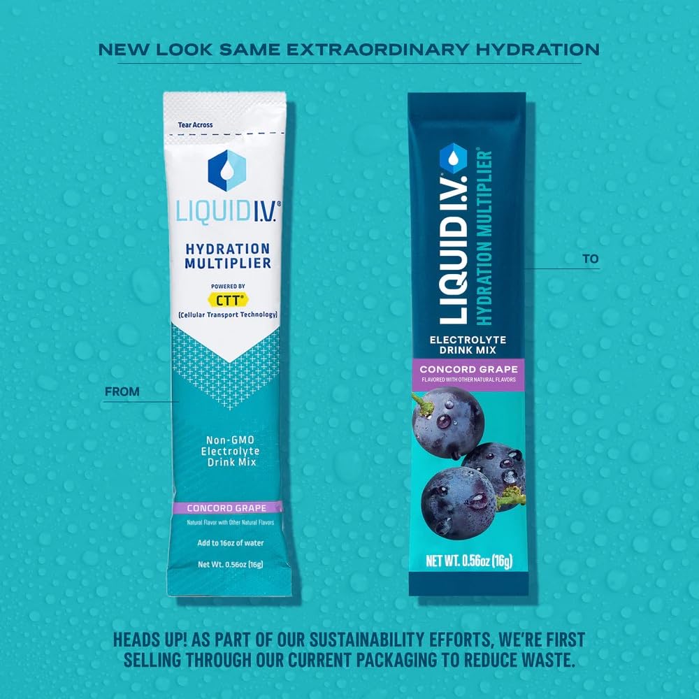 Liquid I.V.® Hydration Multiplier - Concord Grape | Electrolyte Powder Drink Mix | 1 Pack (16 Servings) Liquid I.V.Buy Supplements Australia