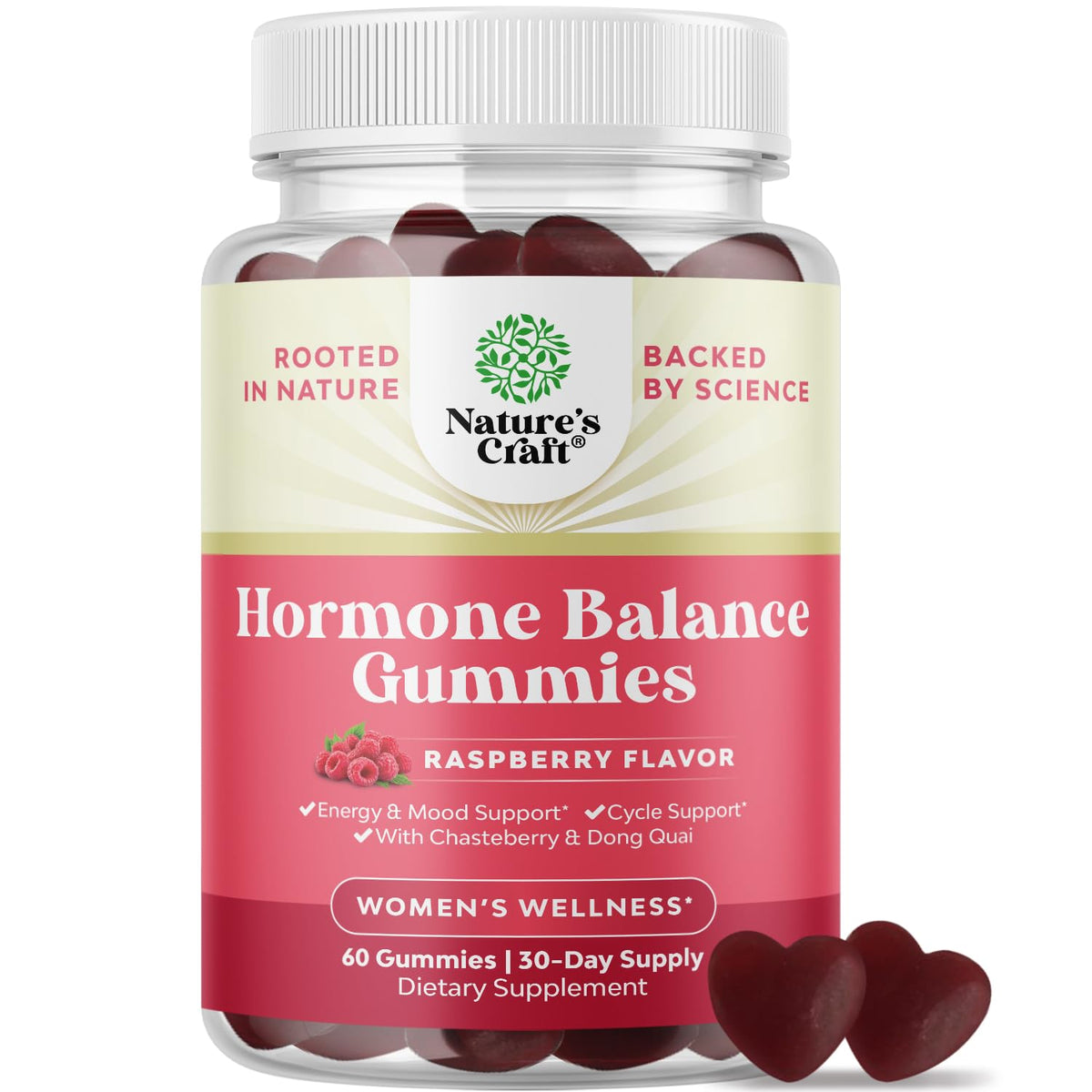 Hormone Balance for Women Gummies of All Ages - PMS Support Supplement for Women to Regulate Menstrual Cycle & Hormonal Balance Menopause & Mood Swings with Vitamin B6 & Dong Quai - 60 Chews Natures CraftBuy Supplements Australia