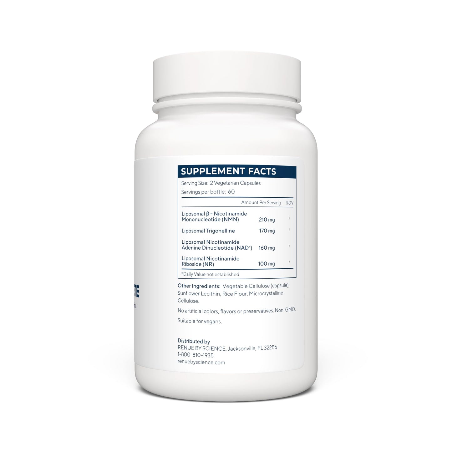 RENUE by SCIENCE NAD+ Complete | 120 Liposomal NAD Supplement Capsules with NMN, NR & Trigonelline - 210mg NMN & 160mg NAD per Serving | Bioavailable Formula for Increased Absorption | Made in the USA Renue By ScienceBuy Supplements Australia