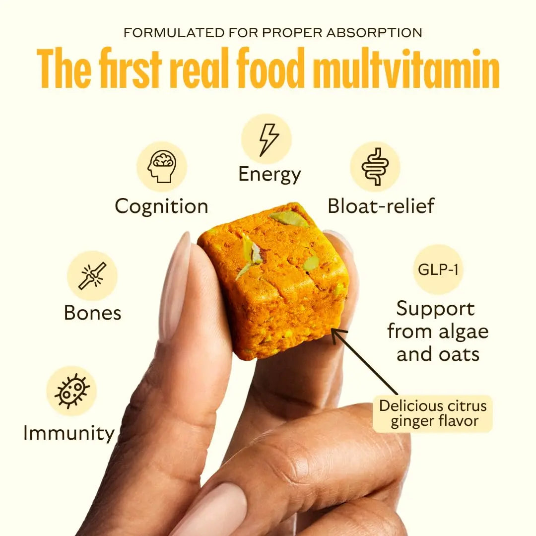 GEM Daily Superfood and Energy Support for Women & Men, Natural Whole Foods with Essential 20+ Whole-Food Vitamins, Minerals GEM