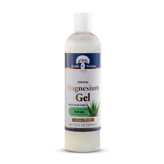 Health and Wisdom Pure Magnesium Gel with Seaweed Extract and Aloe Vera - Topical Muscle & Joint Relief- Natural and Pure Skin & Scalp Moisturizing - Enhanced Absorption - 12 Fl oz Health and WisdomBuy Supplements Australia