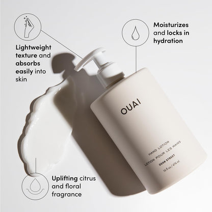 OUAI Hand Lotion - Daily, Lightweight, Hydrating Lotion for Dry Skin - Made with Avocado, Rosehip and Jojoba Oil to Lock in Moisture - Never Greasy (16 Fl Oz) OUAIBuy Supplements Australia