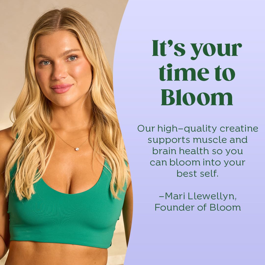 Bloom Nutrition Creatine Monohydrate Powder, 5g Micronized Creatine per Serving, Supports Muscle Recovery, Strength, Endurance, Pre or Post Workout, Gluten Free, Non GMO, Unflavored, 40 SVG, 7.3 oz Bloom NutritionBuy Supplements Australia