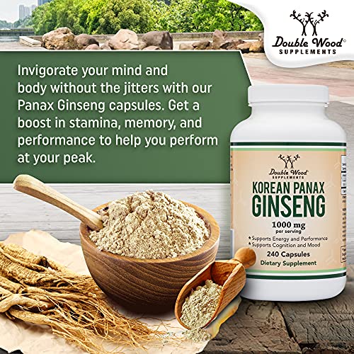 Ginseng Capsules (Korean Red Ginseng Extract, Panax Ginseng 10% Ginsenosides) Double Wood SupplementsBuy Supplements Australia