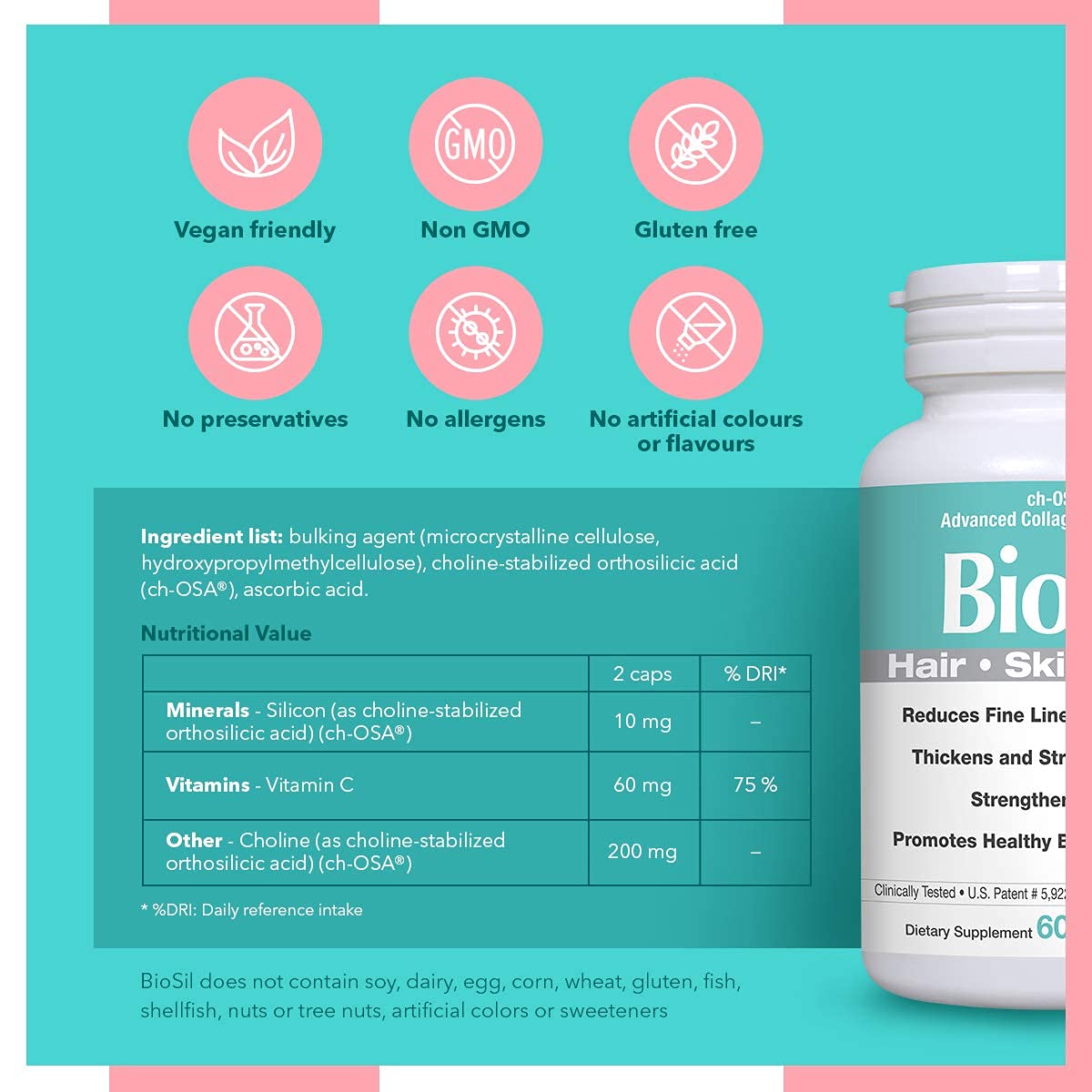 Advanced Collagen Generator with Vitamin C, BIOSIL Supplement for Women - Supports Healthy Hair BioSilBuy Supplements Australia
