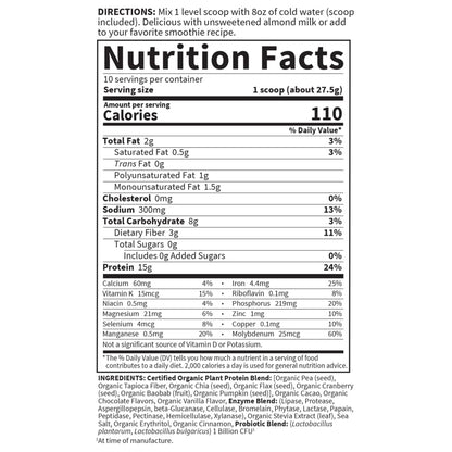 Garden of Life Organic Plant Protein Smooth Chocolate Powder, 10 Servings - Vegan, Grain Garden of LifeBuy Supplements Australia