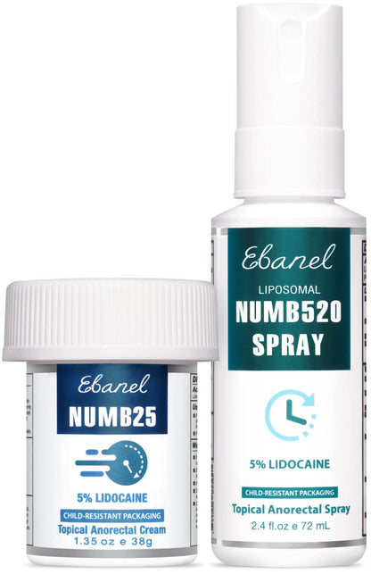 Ebanel Bundle of Lidocaine Numbing Spray, and Topical Numbing Cream 1 Oz Ebanel buy supplements Au