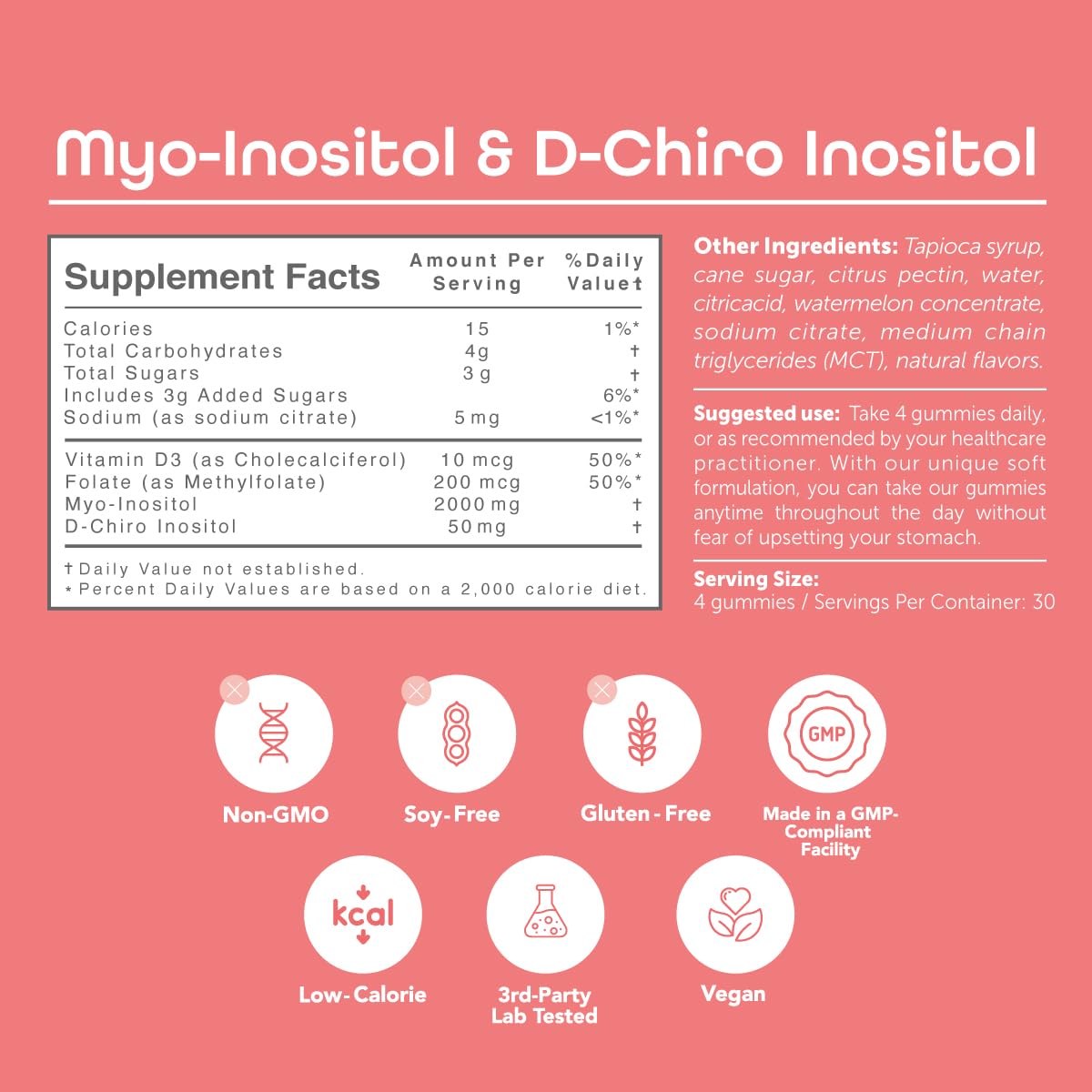 kindnature Myo-Inositol & D-Chiro Inositol Gummies for Women – 2000mg + 50mg, Ideal 40:1 Ratio – with Vitamin D & Folate – Hormone Balance Support – Vegan, Watermelon Flavor (120 Gummies) kindnatureBuy Supplements Australia