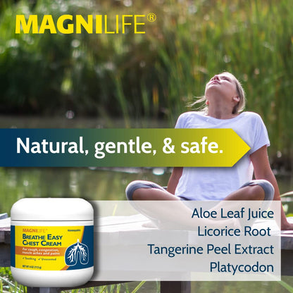 MagniLife Breath Easy Chest Cream, 4 oz, Cough & Muscle Pain Relief Cream for Adults, Chest Rub for Mucus Removal and Nasal Congestion Relief, Natural Topical, Unscented MagniLifeBuy Supplements Australia