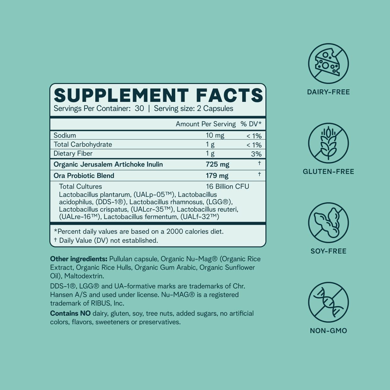 Ora Organic Prebiotics and Probiotics for Women - Lactobacillus for Vaginal and Urinary Tract Health, Contains 16 Billion CFU, 6 Strains - 1 Month Supply, 60 Vegan Probiotic Capsules Ora OrganicBuy Supplements Australia