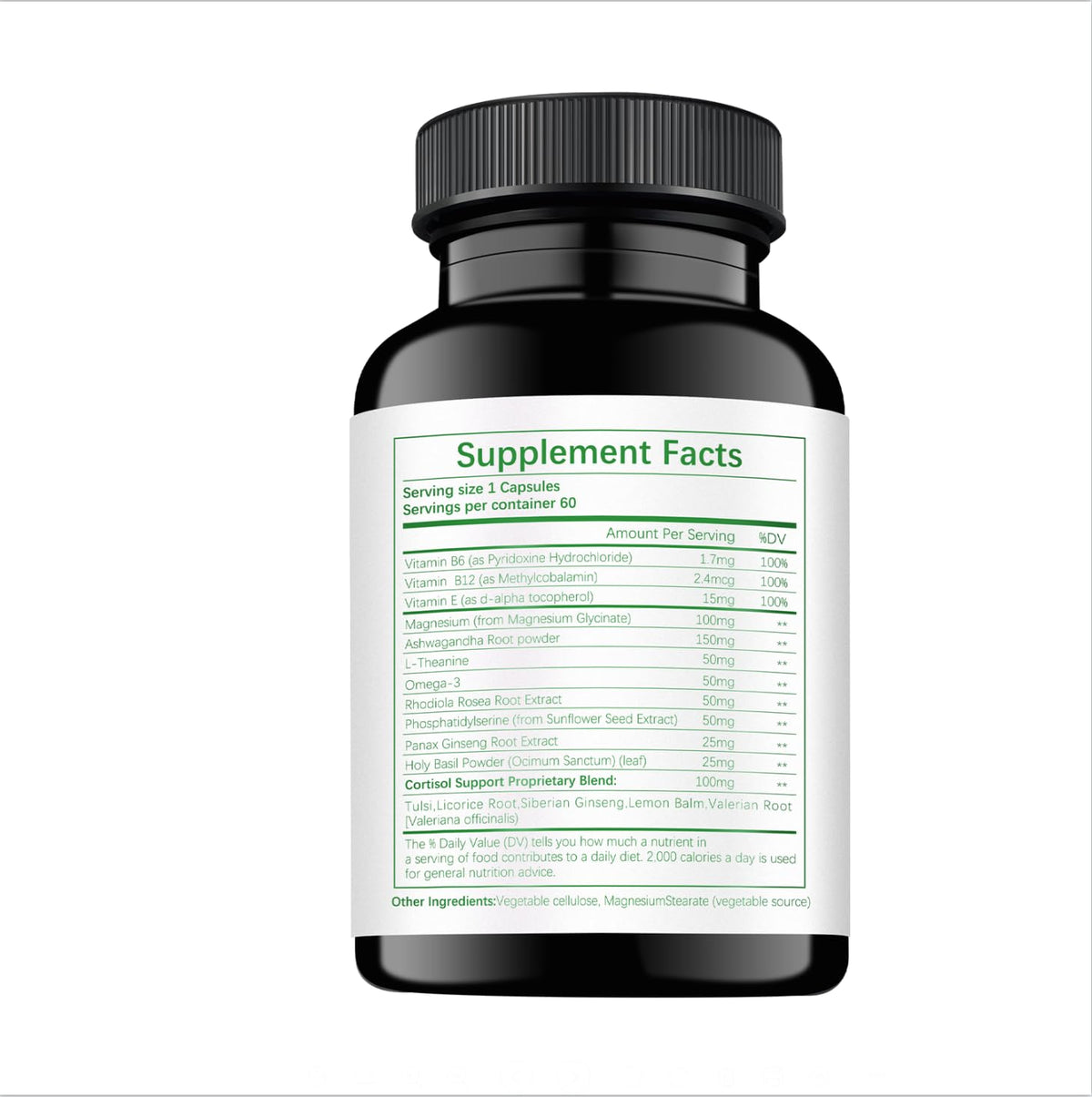 HABIZIYA Cortisol Manager Supplement for Women and Men Adrenal Support with Ashwagandha, Rhodiola Rosea, Holy Basil, Mood & Sleep Support - Non-GMO, Vegan Capsules (60 Count) HABIZIYABuy Supplements Australia