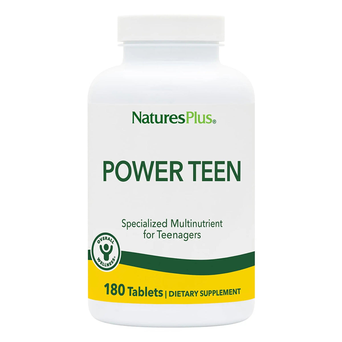 NaturesPlus Source of Life Power Teen - 180 Vegetarian Tablets - Teen Multivitamin with Minerals & Whole Foods for Mental Focus NaturesPlus
