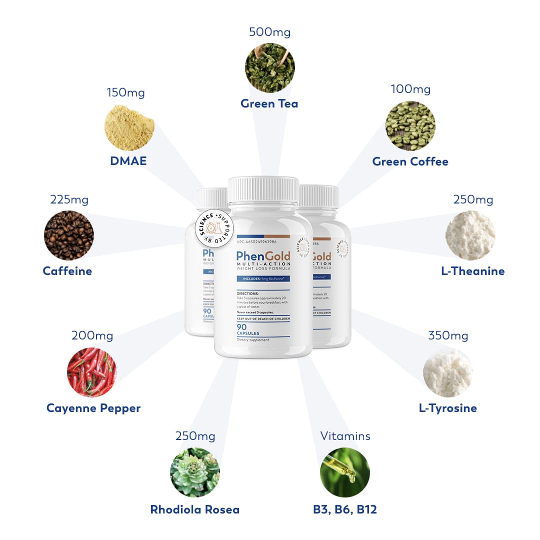PhenGold Pills, Original Multi-Action Weight Management Formula with Green Tea PhenGoldBuy Supplements Australia