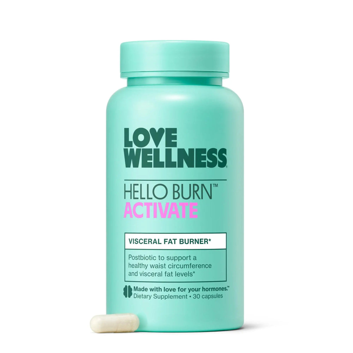 Love Wellness Hello Burn Activate | Support Visceral Fat Burn with HT BPL1 Postbiotic | Supports Healthy Waist Circumference, Longevity and Metabolic Wellness | 30 Count Love WellnessBuy Supplements Australia