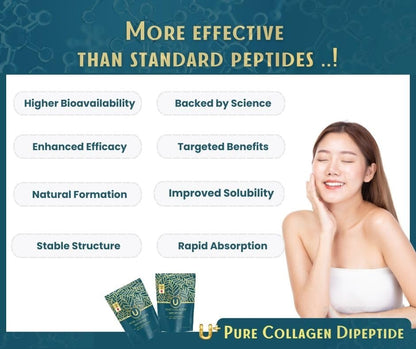 U+ Pure Collagen Dipeptide Supplement - Advanced Hydrolyzed Collagen Powder for Skin, Hair U+ Pure CollagenBuy Supplements Australia
