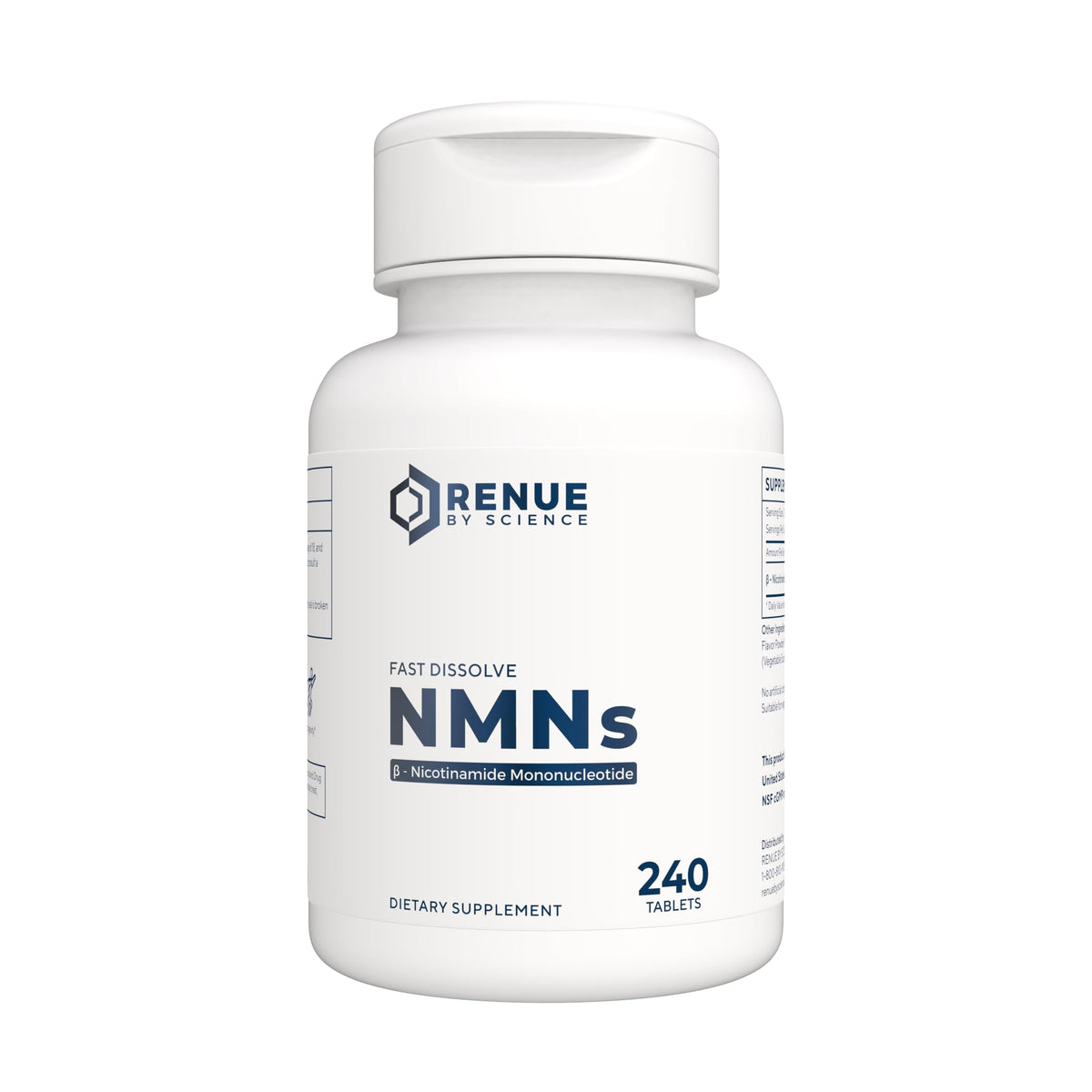 Renue By Science NMN Supplement | 240 Chewable Vegetarian Tablets - 125mg Nicotinamide Mononucleotide per Serving | Lemon Flavour - Manufactured in The USA Third-Party Tested Renue By ScienceBuy Supplements Australia
