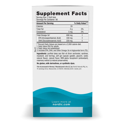 Nordic Naturals Omega-3, Lemon Flavor - 180 Soft Gels - 690 mg Omega-3 - Fish Oil - EPA & DHA - Immune Support, Brain & Heart Health, Optimal Wellness - Non-GMO - 90 Servings Nordic Naturals buy supplements Au