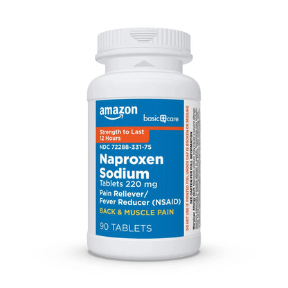 Amazon Basic Care Back and Muscle Pain, 220 mg Naproxen Sodium Tablets, 12-Hour Pain Relief, Headache, Arthritis, Menstrual Cramps, Fever Reducer, 90 Count Amazon Basic CareBuy Supplements Australia