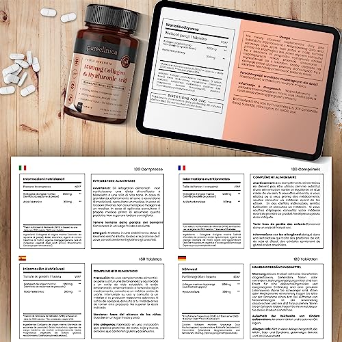 UltraColl Collagen & Hyaluronic Acid 1500mg x 180 Tablets - 6 Months Supply PureclinicaBuy Supplements Australia