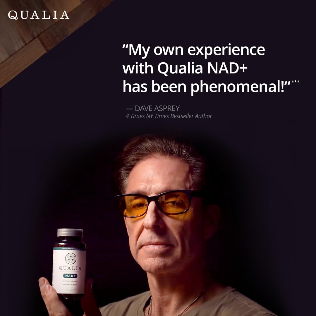 Qualia NAD Supplement — Clinically Proven to Boost NAD+ up to 67%. Optimized Aging, Energy, Focus. Elite NAD+ Booster Ingredients Nicotinamide Riboside (NIAGEN), Niacin, Niacinamide (1 Month Supply) QUALIA LIFE SCIENCESBuy Supplements Australia