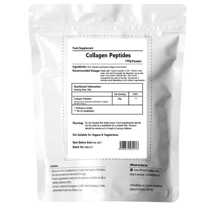 100g UKHealthHouse Collagen Powder, Bovine Collagen Peptides Powder - Collagen Supplements UKHealthHouseBuy Supplements Australia