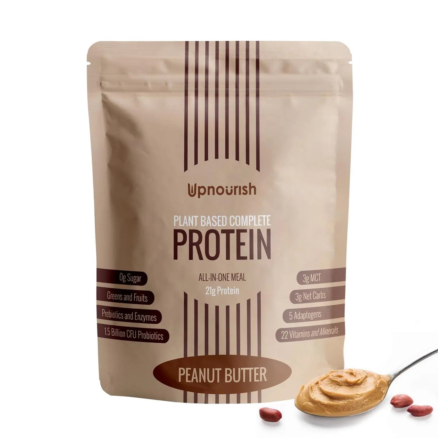 UpNourish Peanut Butter Vegan Protein Powder 54 Superfoods Powder,1.5 Billion CFU Probiotics 21g Plant Based Protein,No Sugar No Dairy No GMO Dairy Free,Meal Replacement Shake Keto-Friendly Low-Carb Diet,15 Servings UpNourish buy supplements Au