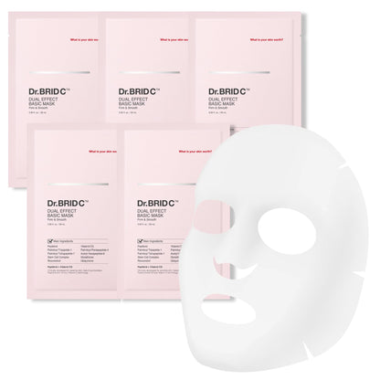 Dr.BRID C Dual Effect Face Mask - Firming & Hydrating Peptide Sheet Mask with Plant Stem Cells, 15-Minute Deep Moisture & Elasticity Boost for Dehydrated Skin, 5 Sheets X 0.95 fl.oz. Dr.BRID C buy supplements Au