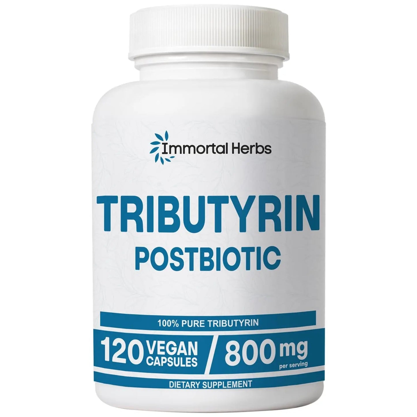 Immortal Herbs Tributyrin Supplement 800mg, Advanced Butyrate Form, 55% Standardized, More Effective Delivery Than Sodium Butyrate, 120 Capsules, Non-GMO & Gluten Free Postbiotic Supplement Immortal HerbsBuy Supplements Australia
