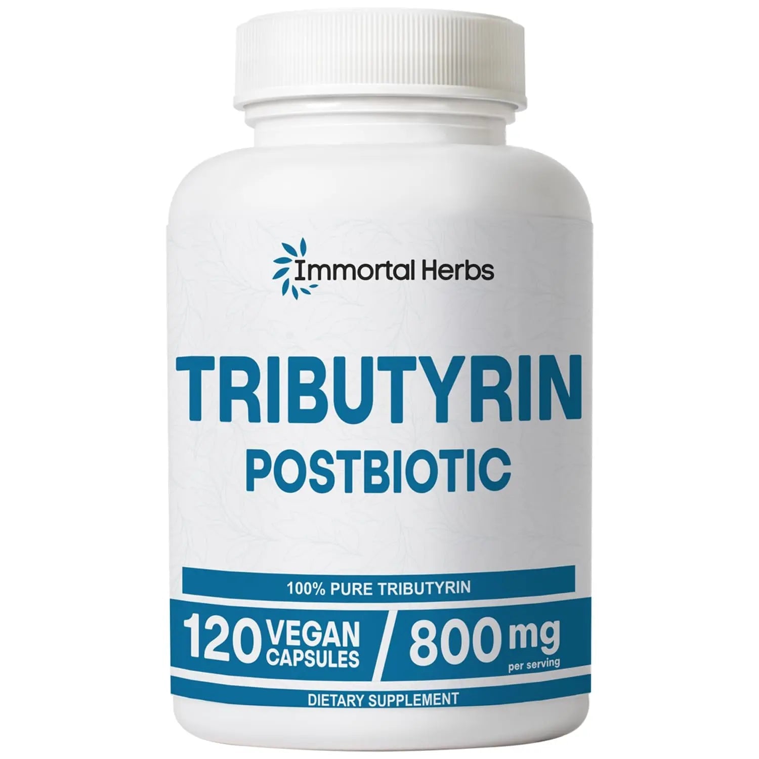 Immortal Herbs Tributyrin Supplement 800mg, Advanced Butyrate Form, 55% Standardized, More Effective Delivery Than Sodium Butyrate, 120 Capsules, Non-GMO & Gluten Free Postbiotic Supplement Immortal HerbsBuy Supplements Australia