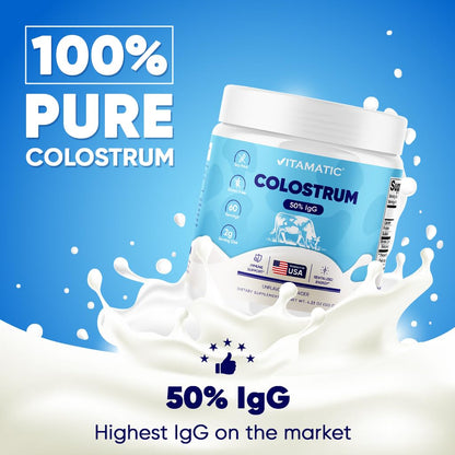 Vitamatic Bovine Colostrum Powder - 50% Highest IgG - Supplement for Gut Health VitamaticBuy Supplements Australia