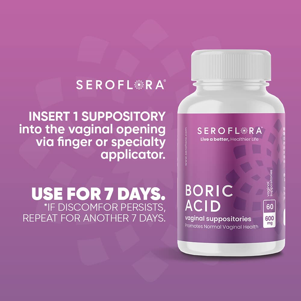 Seroflora Boric Acid Vaginal Suppositories - Promotes Vaginal pH Balance and Odor Control SerofloraBuy Supplements Australia