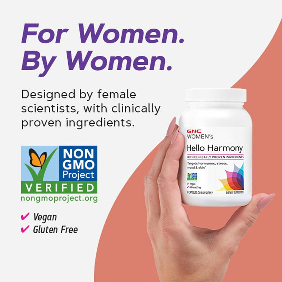 GNC Women's Hello Harmony | Clinically Proven Hormonal Support for Women | Supports Mood, Skin, and Stress Management | Vegan and Gluten Free | 90 Count GNCBuy Supplements Australia