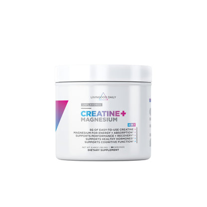 Livingood Daily Creatine + Magnesium Powder, Unflavored | 5g Micronized Creatine Monohydrate with Magnesium for Energy, Muscle Recovery & Performance | 30 Servings Livingood DailyBuy Supplements Australia