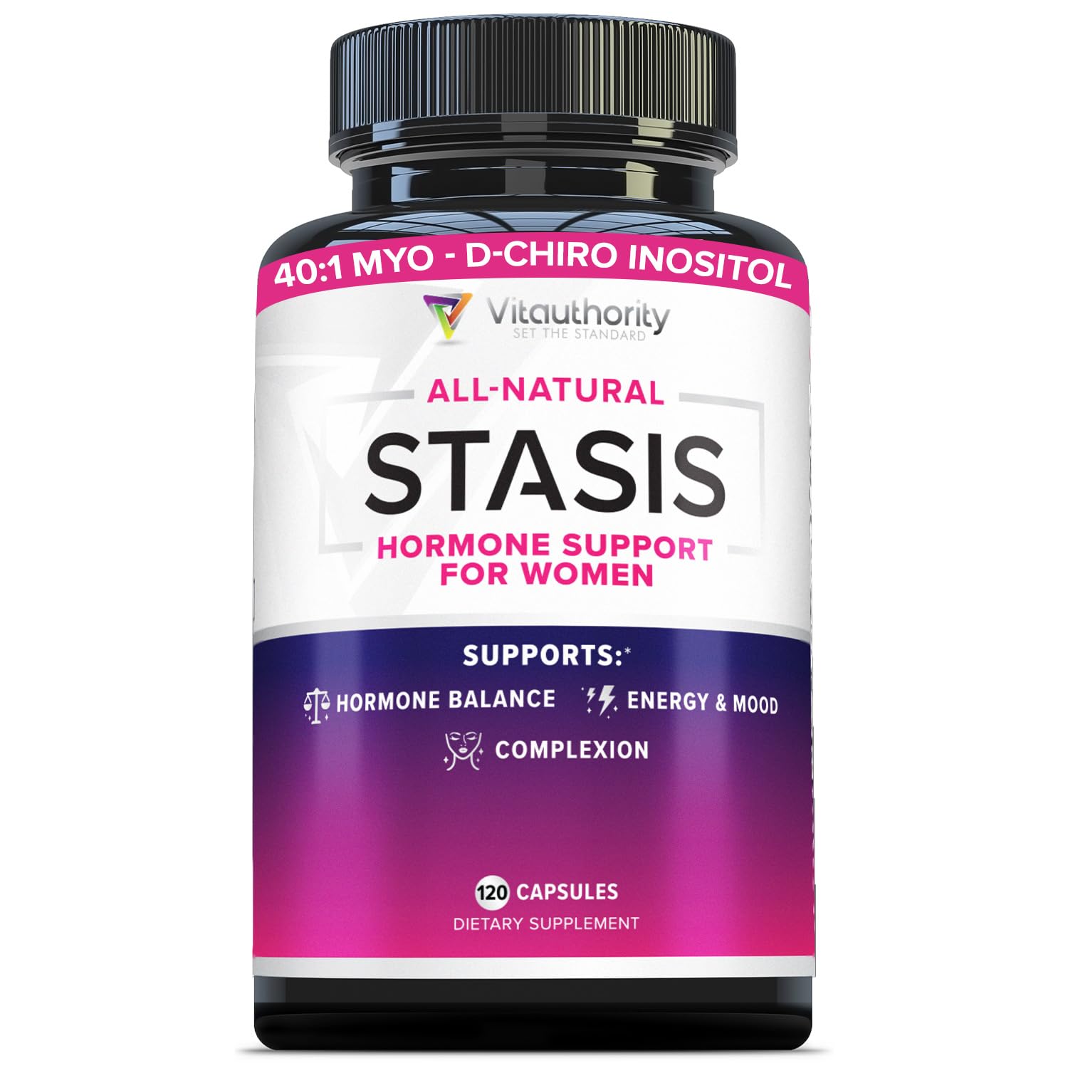 Myo-Inositol D-Chiro Women's Hormone Balance Supplement - 40:1 Myo-Inositol & D-ChiroInositol Blend with DIM for Hormone Balance for Women - Health Vitamins for Skin, Energy, & Cycle Support (1 Month) VitauthorityBuy Supplements Australia