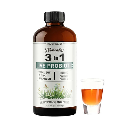 TRUERELIEF Women's Daily Probiotic + Prebiotic + Postbiotic Liquid, 3-in-1 for Gut Health, 10 Strains & 18 Fermented Herbs (1) TRUERELIEFBuy Supplements Australia