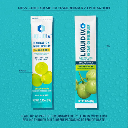 Liquid I.V.® Hydration Multiplier Sugar-Free - Green Grape | Electrolyte Powder Drink Mix | 1 Pack (14 Servings) Liquid I.V.Buy Supplements Australia