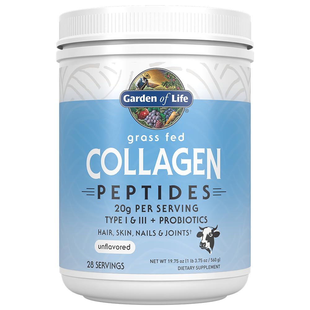 Garden of Life Grass Fed Collagen Peptides Powder Unflavored Collagen Powder for Women Men Hair Skin Nails Joints, Hydrolyzed Collagen Protein Supplements, Collagen for Women & Men, 28 Servings Garden of LifeBuy Supplements Australia