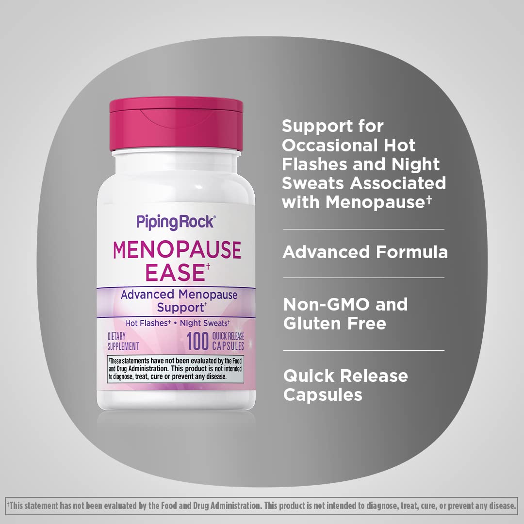 Piping Rock Menopause Ease Supplement | 100 Capsules | Advanced Support for Women | with Black Cohosh and Wild Yam | Non-GMO, Gluten Free Piping RockBuy Supplements Australia