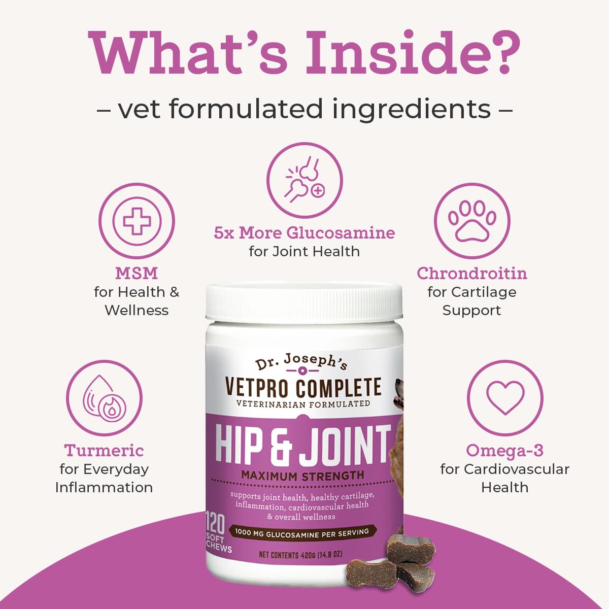VetPro Dog Hip and Joint Supplement - Pain and Inflammation Relief Chews VetPro CompleteBuy Supplements Australia