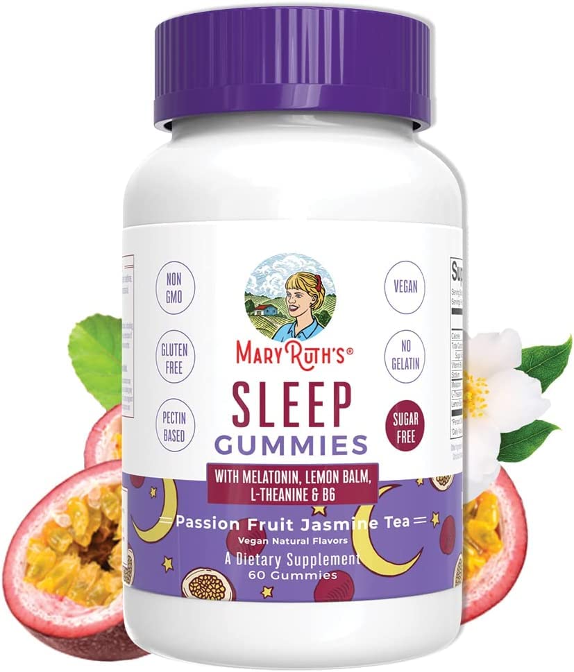 MaryRuth Organics Melatonin 5mg Sleep Gummy with L-Theanine | Lemon Balm | Vitamin B6 | Sugar-Free | Relaxation | Vegan | Non-GMO | Gluten Free | 60 Count MARYRUTH'SBuy Supplements Australia