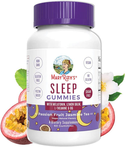 MaryRuth Organics Melatonin 5mg Sleep Gummy with L-Theanine | Lemon Balm | Vitamin B6 | Sugar-Free | Relaxation | Vegan | Non-GMO | Gluten Free | 60 Count MARYRUTH'SBuy Supplements Australia