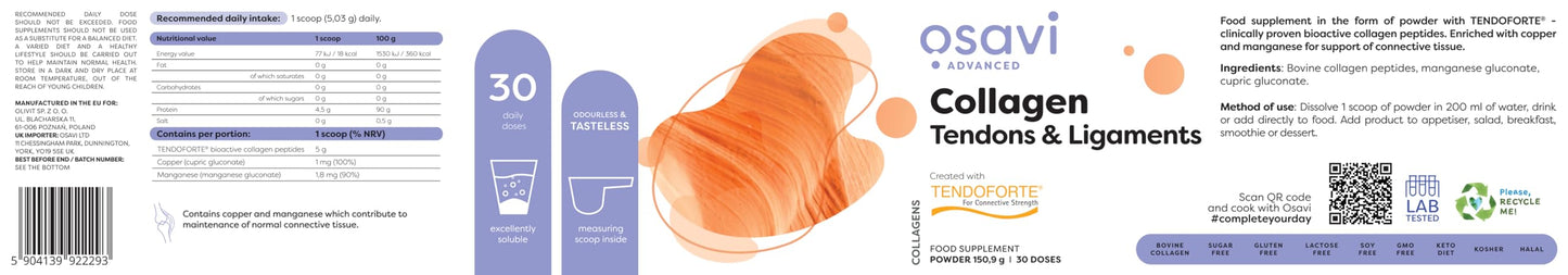 Osavi Collagen Peptides - Tendons & Ligaments - 150g OSAVIBuy Supplements Australia