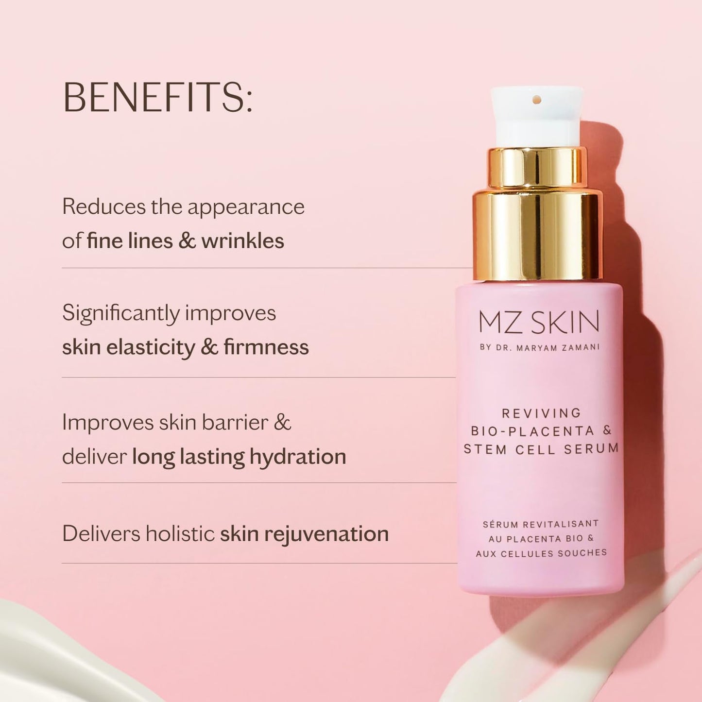 MZ SKIN Reviving Bio-Placenta & Stem Cell Serum, Night Treatment for Powerful Rejuvenation, With Peptides, Squalane & Hyaluronic Acid, Perfect For Anti-Aging, Wrinkles & Fine Lines, 1.01 fl oz MZ SKIN BY MARYAM ZAMANI MD buy supplements Au
