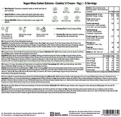 Protein Works - Vegan Mass Gainer Extreme | High Calorie Protein Powder | Weight Gainer Protein WorksBuy Supplements Australia