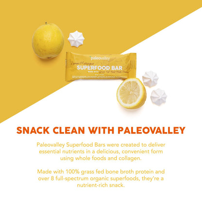 Paleovalley Superfood Bars – Lemon Meringue– 10 Pack – 9g Protein per Bar – Gluten-Free, Grain-Free, Paleo, Non-GMO – On-the-Go Snack PaleovalleyBuy Supplements Australia