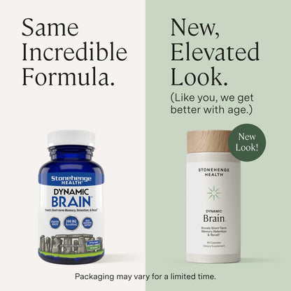 Stonehenge Health Dynamic Brain – BacoMind® Bacopa Nootropic Formula – Memory, Recall & Retention, Phosphatidylserine, Huperzine A, DHA & Choline – 40 Brain-Boosting Ingredients – Non-GMO, 60 Caps Stonehenge HealthBuy Supplements Australia