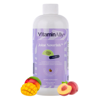 Joint Nourish – 100% Vegan Liquid Joint Supplement | Vegan Glucosamine, Chondroitin, MSM, Hyaluronic Acid & Vitamin C | Mango-Peach | Supports Joint Mobility, Cartilage & Skin | Sugar-Free,16 Servings VitaminallyBuy Supplements Australia