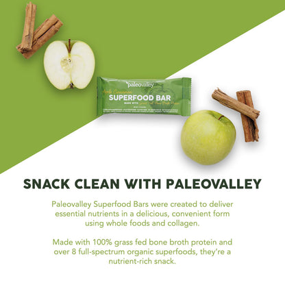 Paleovalley Superfood Bars – Apple Cinnamon– 10 Pack – 9g Protein per Bar – Gluten-Free, Grain-Free, Paleo, Non-GMO – On-the-Go Snack PaleovalleyBuy Supplements Australia